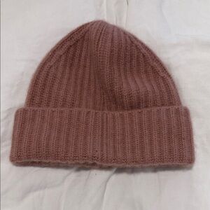 Vince Ribbed Knit Beanie in Dusty Rose